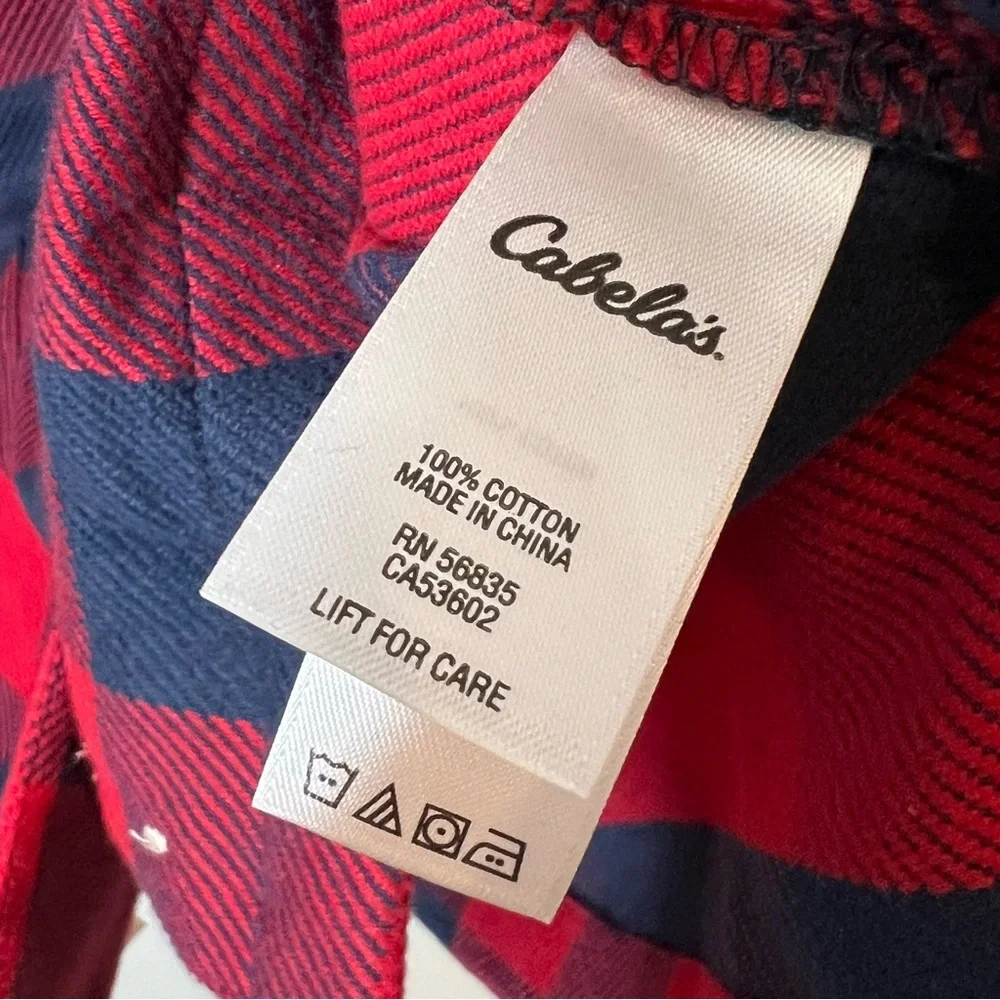Cabela’s Plaid Red Blue Shacket Shirt Jacket Womens Large